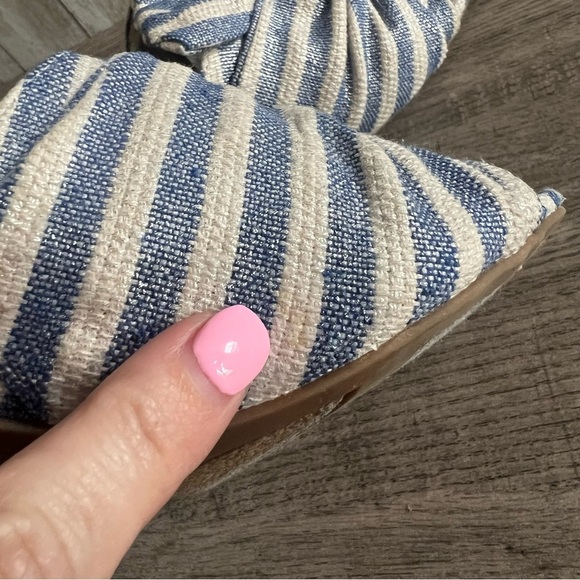 Sam Edelman Palma Blue and White Striped Women's Sandals 7 - Picture 4 of 8